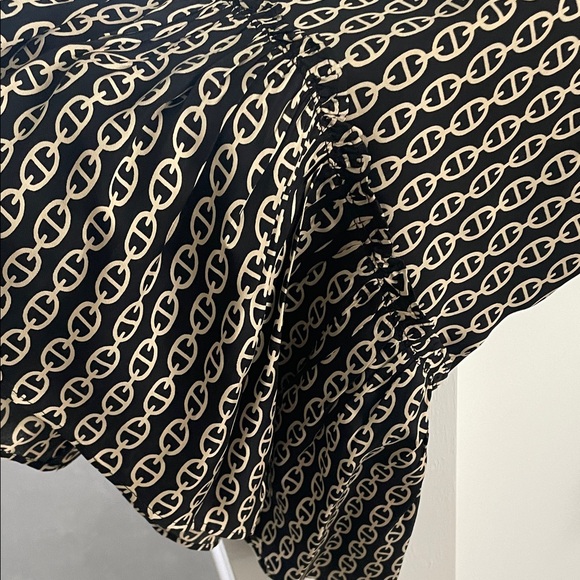 J. Crew Black and Cream Patterned Long Sleeve Dress - Picture 4 of 8